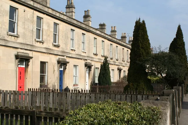 Terraced houses on Lower Bristol Road in Bath