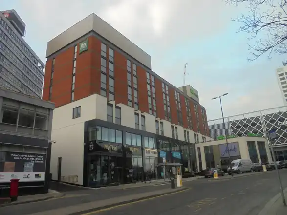 Ibis Styles Hotel, Wade Lane (part of the Merrion Centre complex), Leeds, West Yorkshire. This was formerly the Merrion Hotel. Taken on the afternoon of Wednesday the 12th of December 2018
