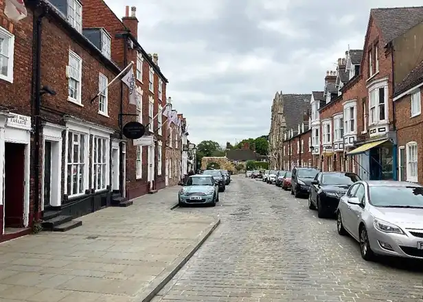 Historic Bailgate streetscape; nearby setting, not a Lincoln Hotel photograph