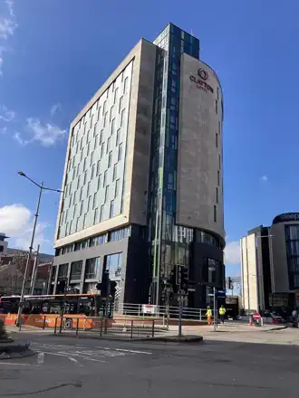 Clayton Hotel Cardiff exterior in 2023