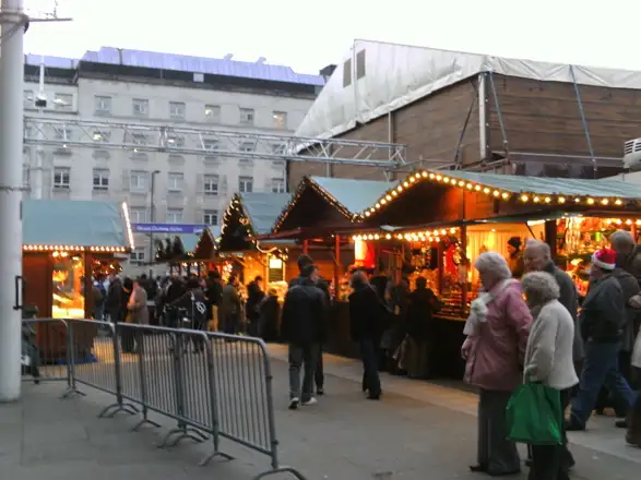 German Christmas Market on Millennium Square, Leeds, UK