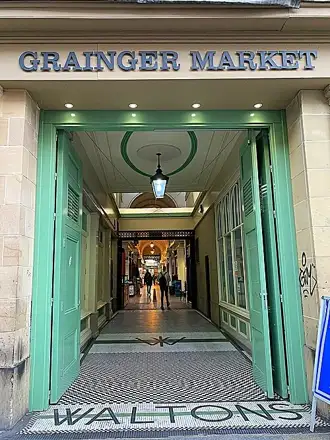 Nearby: Historic east front of Grainger Market in Newcastle