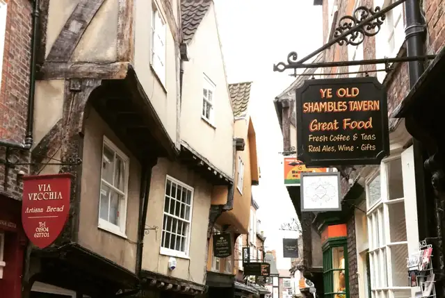 Nearby: The Shambles in York at a quiet time in the morning