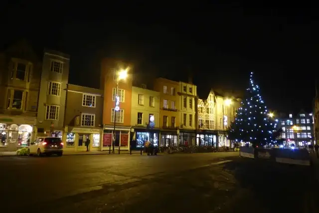 Nearby: Illuminated Christmas tree on Broad Street in Oxford