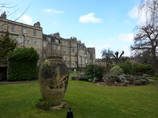 Garden and rear terrace at the Royal Crescent Hotel in2010