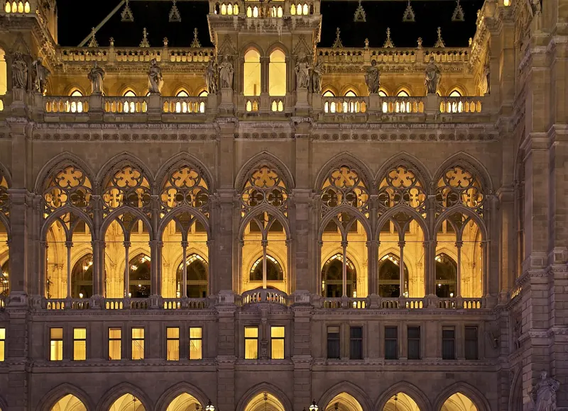 Vienna Rathaus detail near Pension Lehrerhaus